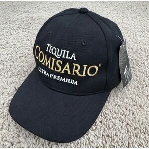 Tequila Comisario Ultra Premium Hat‎ Black Adjustable Academy Fits Baseball Cap